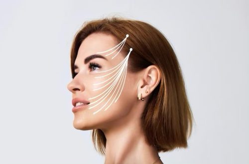 Eye area with subtle lift along the outer brow