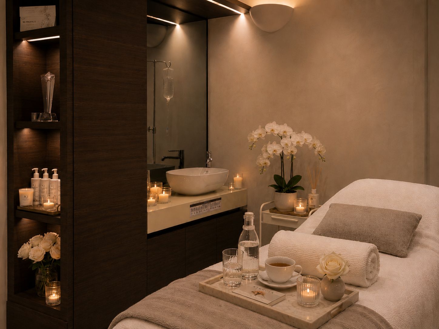 A treatment room at Privé Skin Clinic
