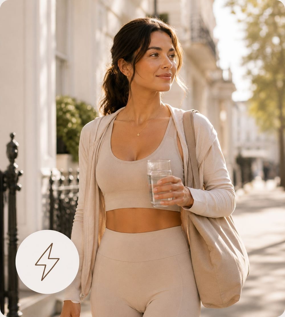 An active, energised woman outdoors