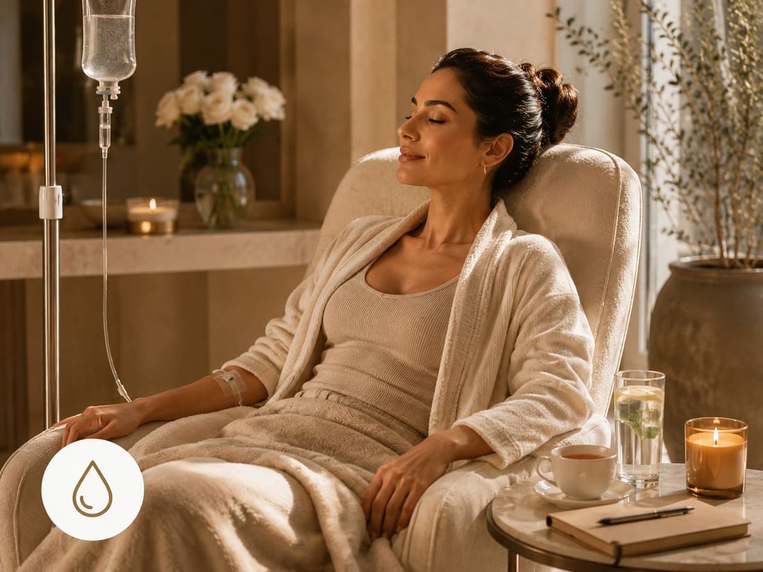 A woman relaxing during a recovery treatment